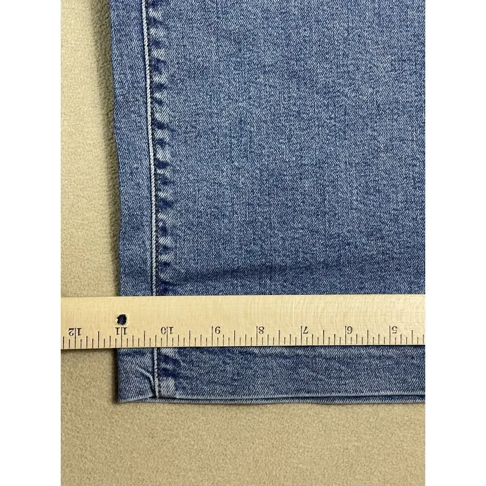 Levis Jeans Womens 32 Blue Premium‎ Ribcage Wide Leg Crop Denim Adult NWT